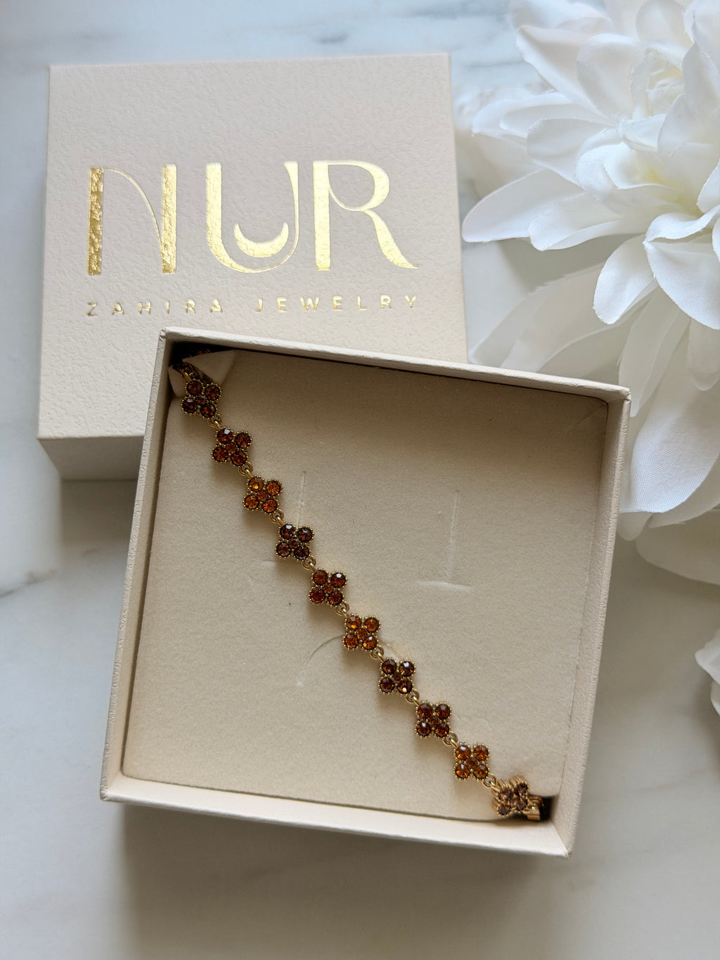 Azhar - Bracelet - Marron doré