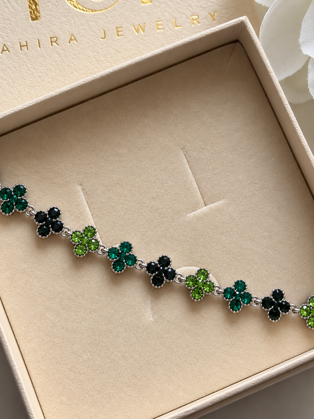 Azhar - Bracelet - Vert argenté